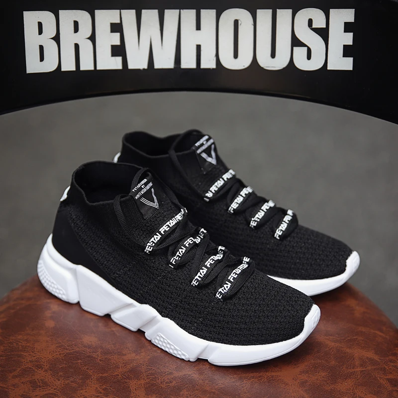 Brand Mens Socks Running Shoes Fashion Sneakers Sports Shoes for Man Breathable Casual Elasticity Platform Vulcanize Ankle Boots