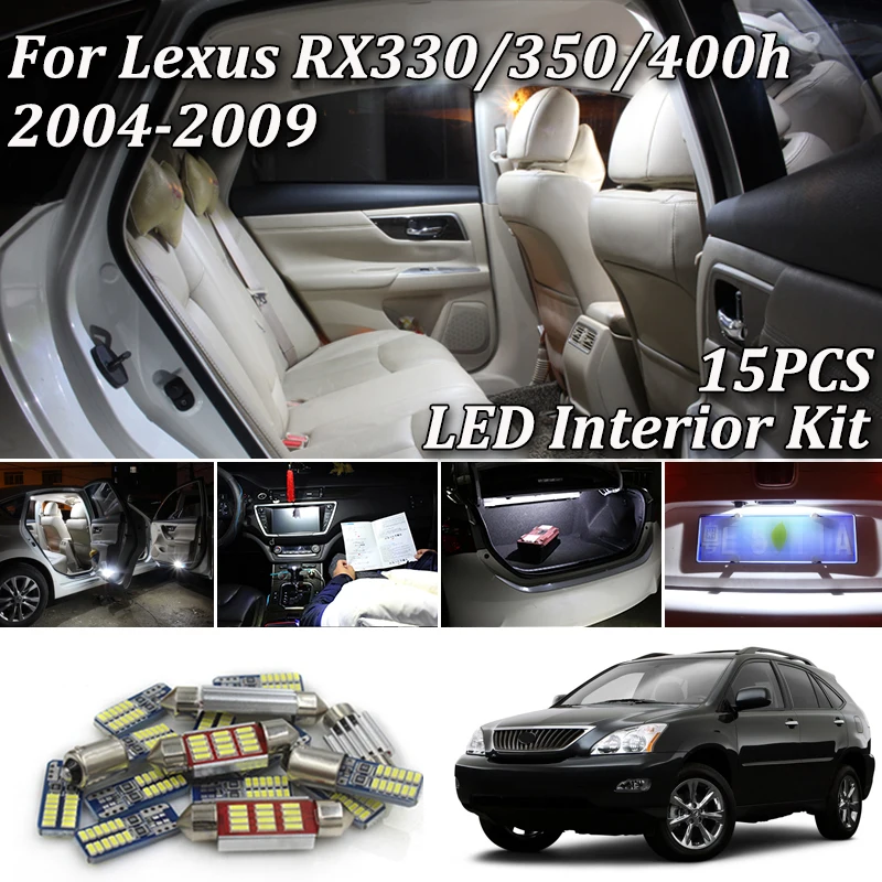 15X Премиум Canbus Xenon Белый светодиодный фонарь внутренняя посылка для 2004-2009 Lexus RX330 RX350 RX400h светодиодный комплект для внутреннего освещения+ инструмент