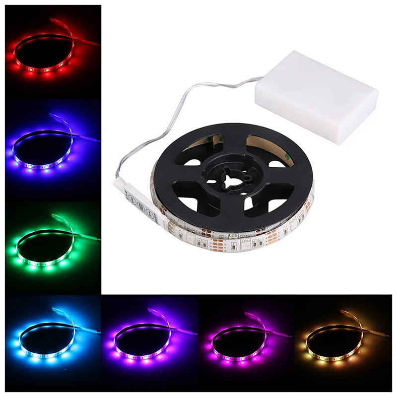 

RGB flexible LED Light Strip Waterproof IP65 15leds DC5V with Controller Battery-powered, LED Tape, Light Strips for TV Cabinet