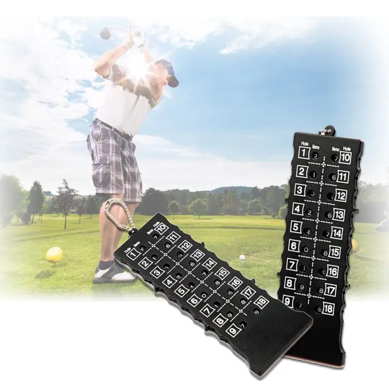 

18 Hole Golf Stroke Putt Score Card Counter Indicator With Key Chain Black Golf Score Card Outdoor Golf Score Counter