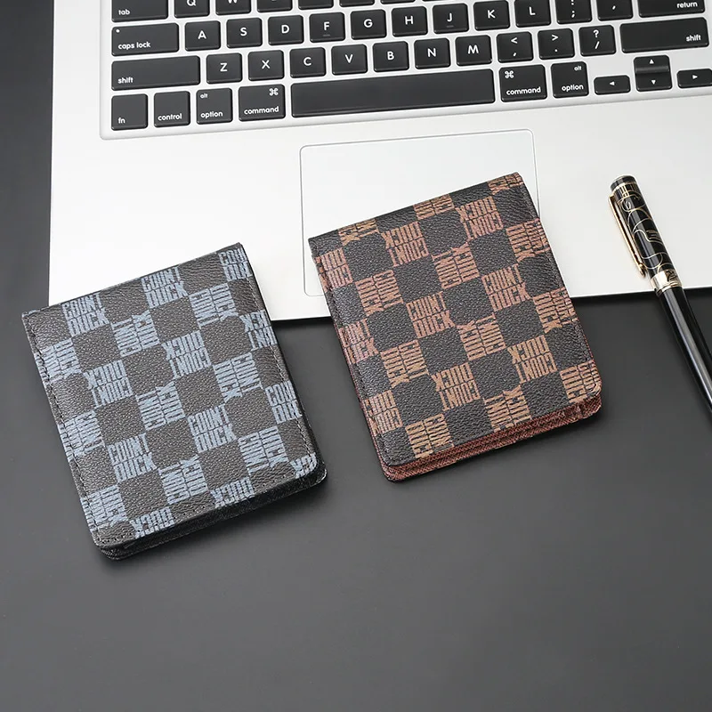

Men's wallet 2021 New small PU Three fold Male Purse portafoglio uomo mens wallet Brand Trifold Money Bag carteira masculina