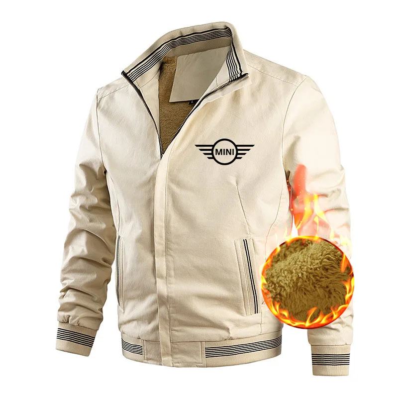 

Wool fleece Jackets Mens Winter warm windbreaker coat Mini car logo print Outdoor men's windbreaker men's baseball jacket