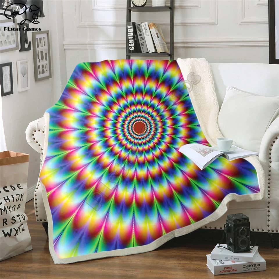 Радужное Флисовое одеяло с 3d принтом для взрослых диван шерпа флисовое покрывало