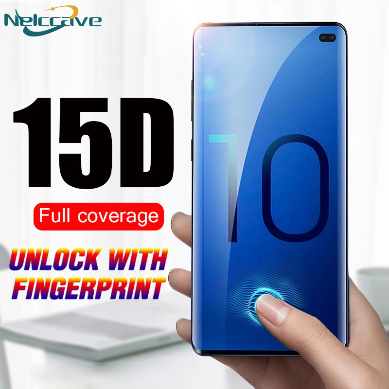 10 шт. 15D изогнутые, с полным охватом закаленное стекло для samsung Galsxy S10 Plus S9 S8 S7 S6 Note 10 Pro 9 8 Защитная пленка для экрана