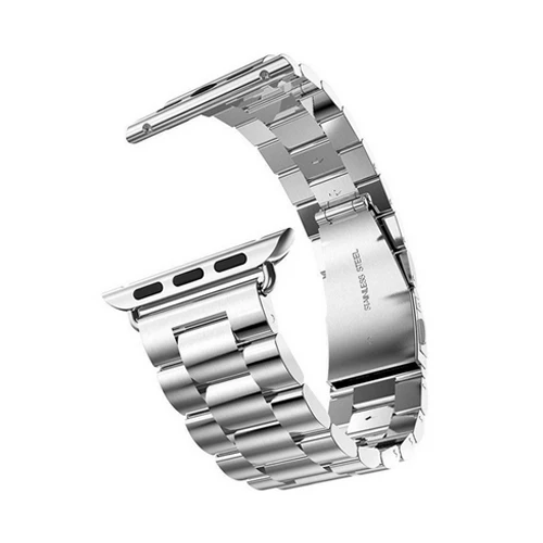 silver Ремешок из нержавеющей стали для apple watch, 42 мм, 38 мм, 44 мм, 40 мм, металлическая пряжка-бабочка, ремешок для часов iwatch, браслет 5/4/3/2/1 - Цвет ремешка: silver