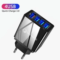 4usb eu plug usb charger qc 3 0 for phone adapter for phone tablet portable wall mobile charger fast charger iosandroid