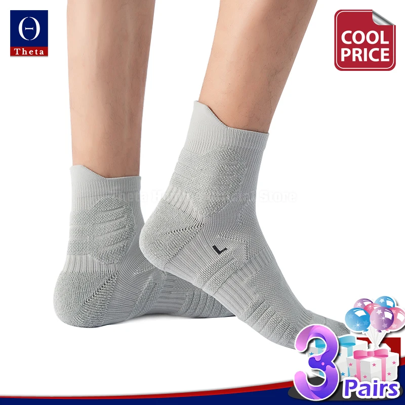 

THETA 3pairs Man Solid Sports Socks Set Sweat Long Socks Winter Thick Style Basketball Socks Anti Foot Odor Gift For Men