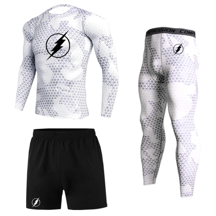 Winter thermal underwear suit men's compression sportswear running training warm bottom leggings jogging men's fitness suit