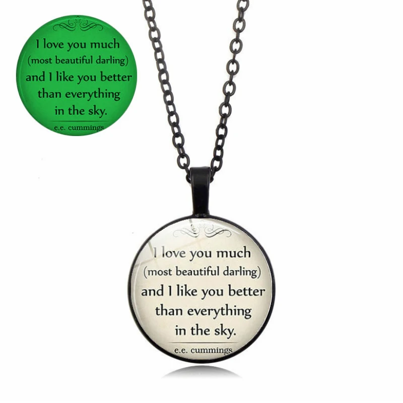 Модное светящееся в темноте черное ожерелье с цепочкой классическое