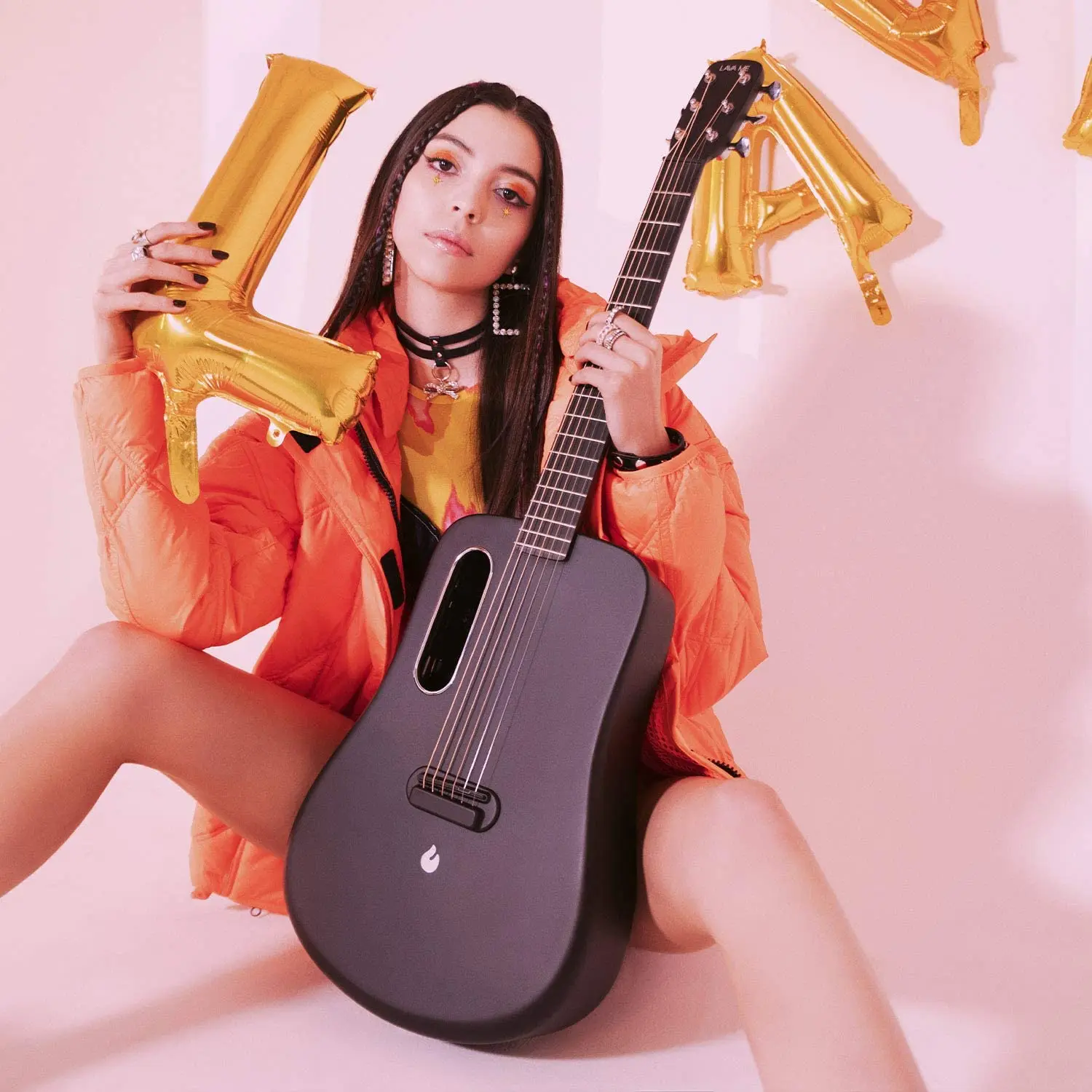 Вулканической лавы ME 2 36 дюймов Акустическая путешествия гитары с сумкой