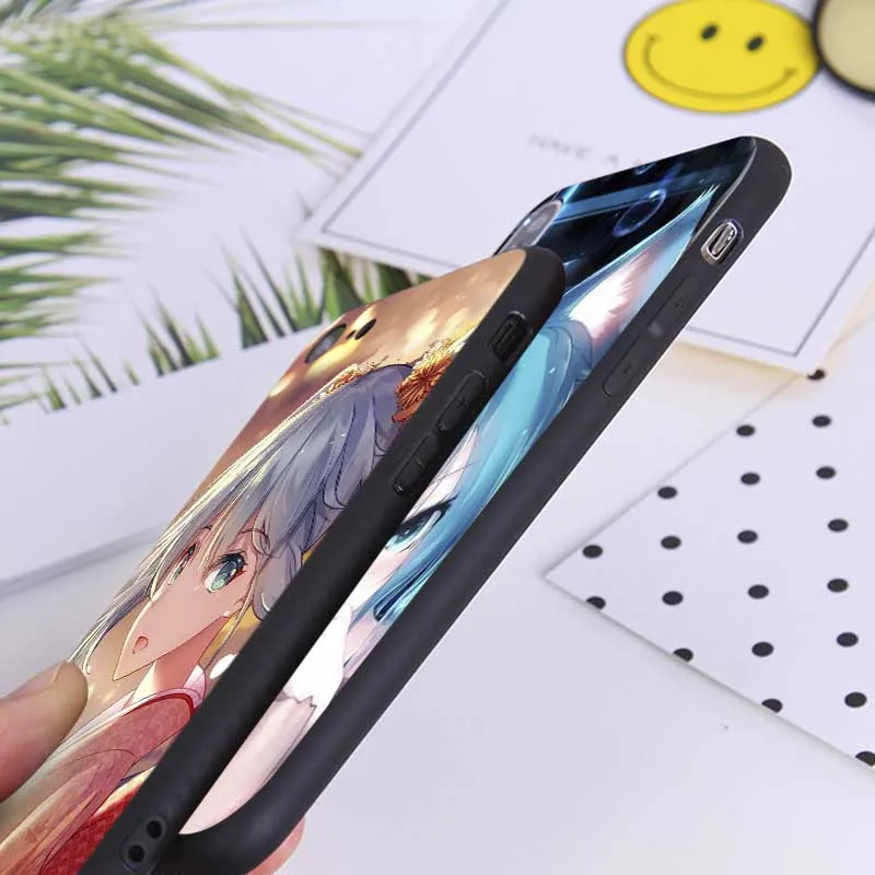 For iPhone 11 pro max 7 XR X 6S 8 XS MAX 6 plus SE 5S Soft silicone Cover Phone Case Anime Girl Hatsune Miku |