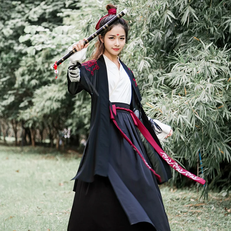 

Chinese National Folk Dance Costume Women Traditional Hanfu Clothin Lady Oriental Swordsman Outfit Han Dynasty Cosplay Clothing