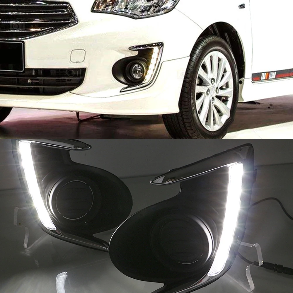 Автомобильный мигающий 1 набор LED для Mitsubishi Attrage Mirage G4 2012 2013 2014 2015 2016 2017 DRL Дневной