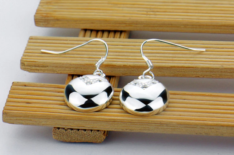 Простые Модные ювелирные изделия из серебра 925 пробы круглые серьги для женщин