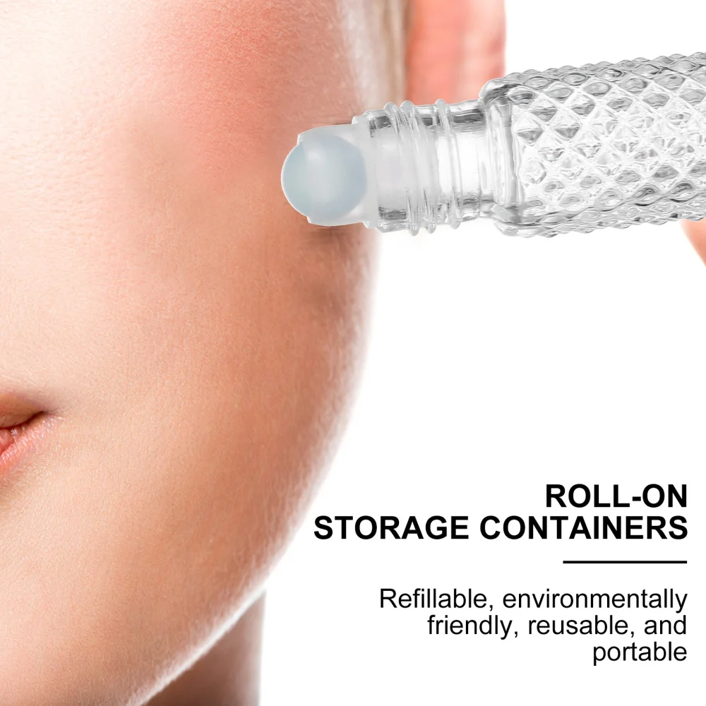 

8Pcs Anti-slip Roller Glass Bottles Roll On Empty Bottles for Essential Oils