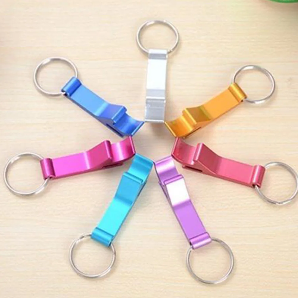 

Portable Beer Bottle Opener Keychain 4 In 1 Pocket Aluminum Beer Bottle Opener Can 5 Colors Wedding Party Favor Gifts Key Rings
