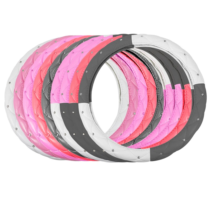 Женский чехол на руль из искусственной кожи с кристаллами автомобильные чехлы