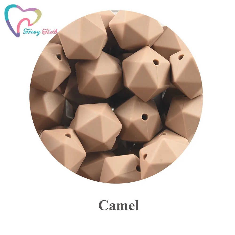 Cuentas geom&eacute;tricas de silicona para dentici&oacute;n de beb&eacute;, collar de dentici&oacute;n de 14 MM, icosaedro Perle, 20 Uds.-2