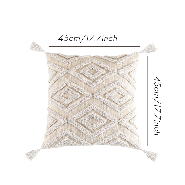 Хлопковая наволочка для подушки с ворсом цвета слоновой кости украшения дома