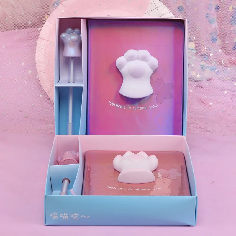 Милый мультяшный набор с кошачьими когтями студенческий ручками офисный блокнот