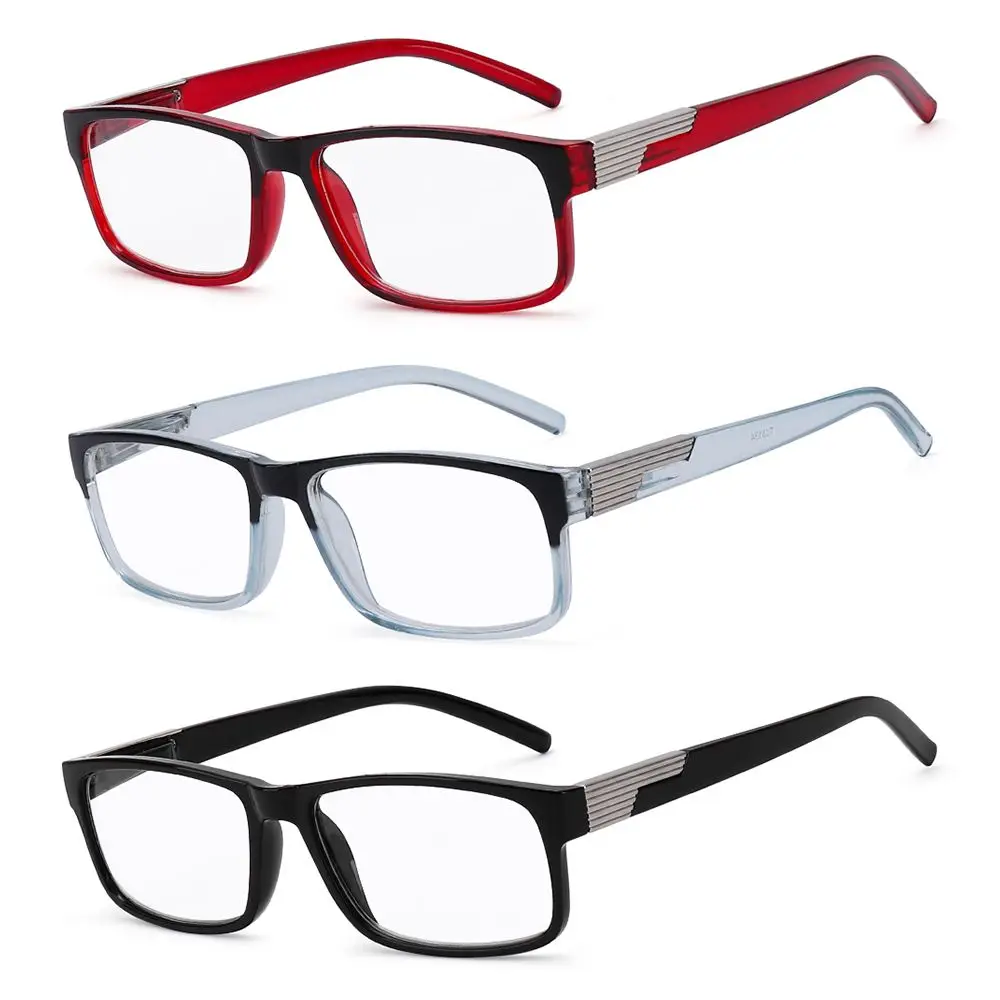 1pc Fashion Rectangular Reading Glasses High-Quality Frame Presbyopia HD Anti Radiation Spring Hinge Readers Eyewear |