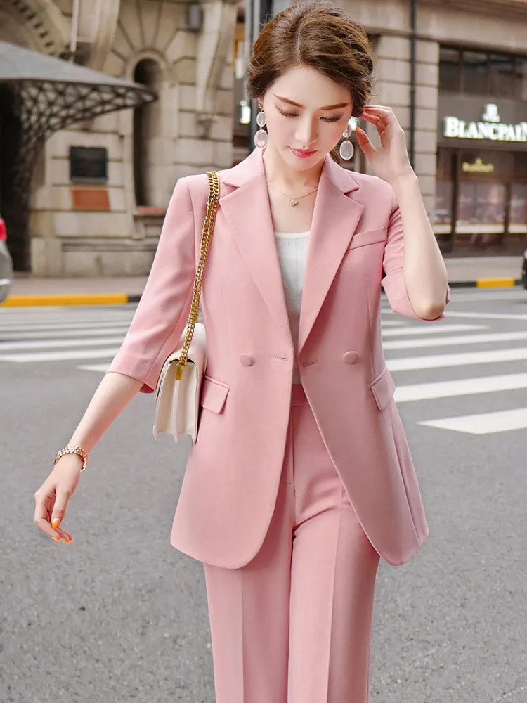 

Summer professional clothes for colorful blazer jacket for women jacket and pants set women tuxedo suit work suits for women