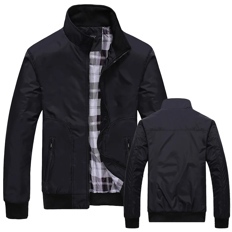 Мужские куртки весна осень повседневные пальто сплошной цвет Мужская спортивная
