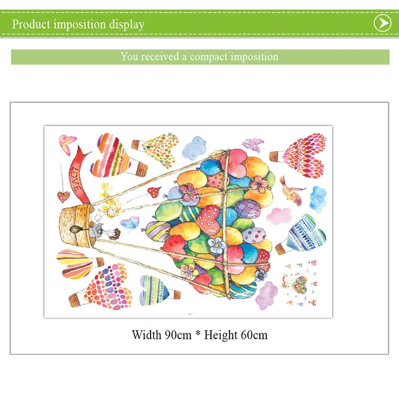 Мультяшные настенные наклейки в форме сердца для детской комнаты детского сада