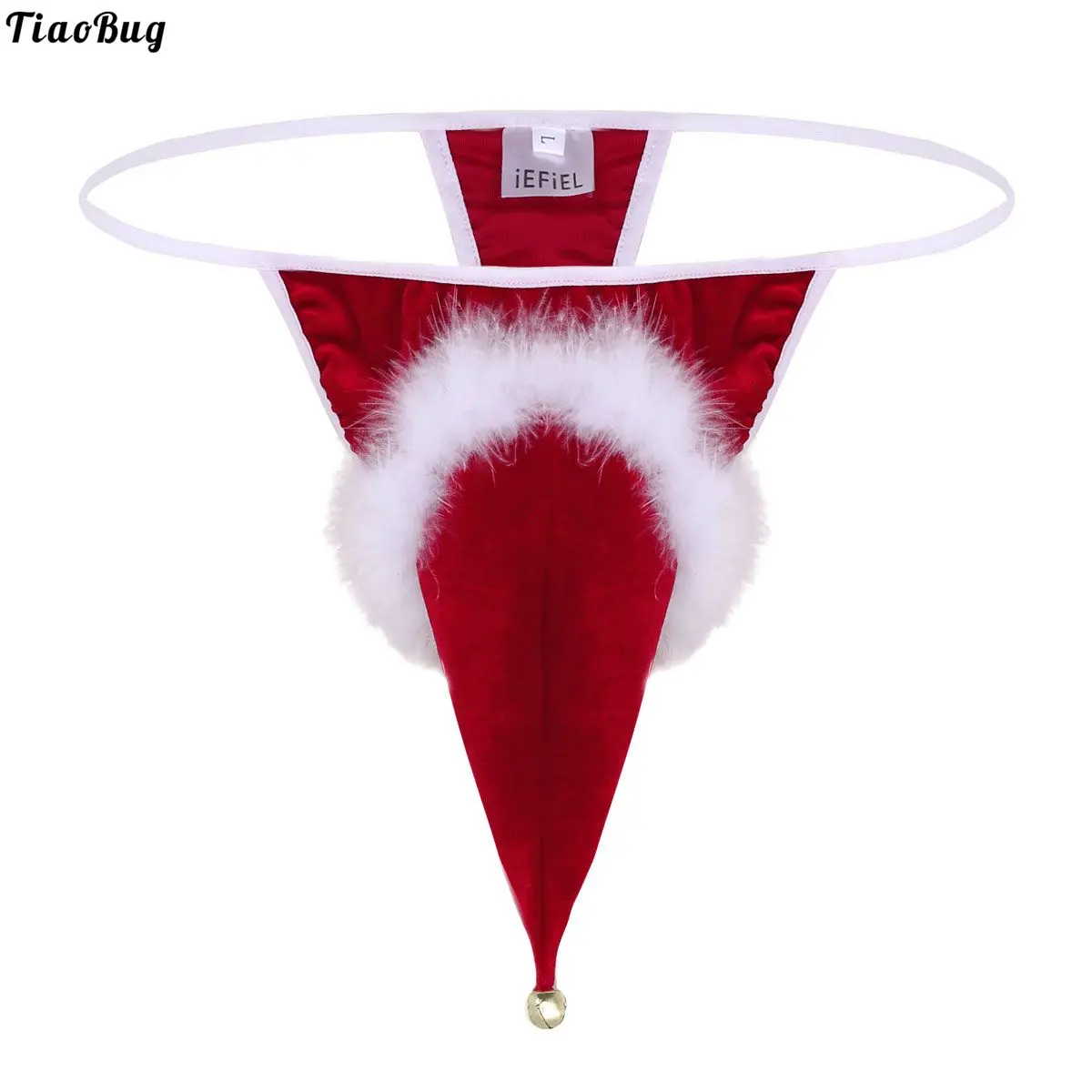 Красное Мужское нижнее белье TiaoBug бархатная шапка Санты рождественские