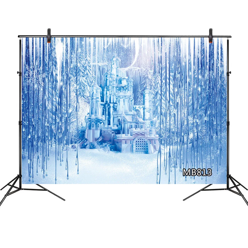 Детский фон для фотосъемки в сказочном лесу вечерние фоны дня рождения с ледяным