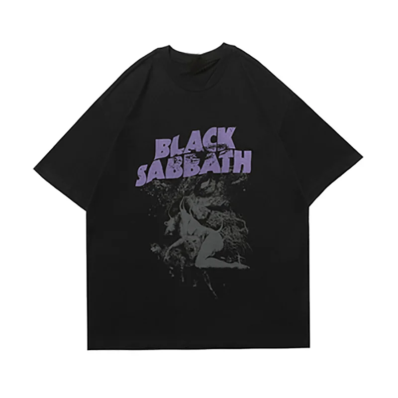 

2020 New Half-Sleeved High Street Short-Sleeved T-Shirt Female Summer Harajuku Style Cotton Loose Student Dark Black Retro Shirt