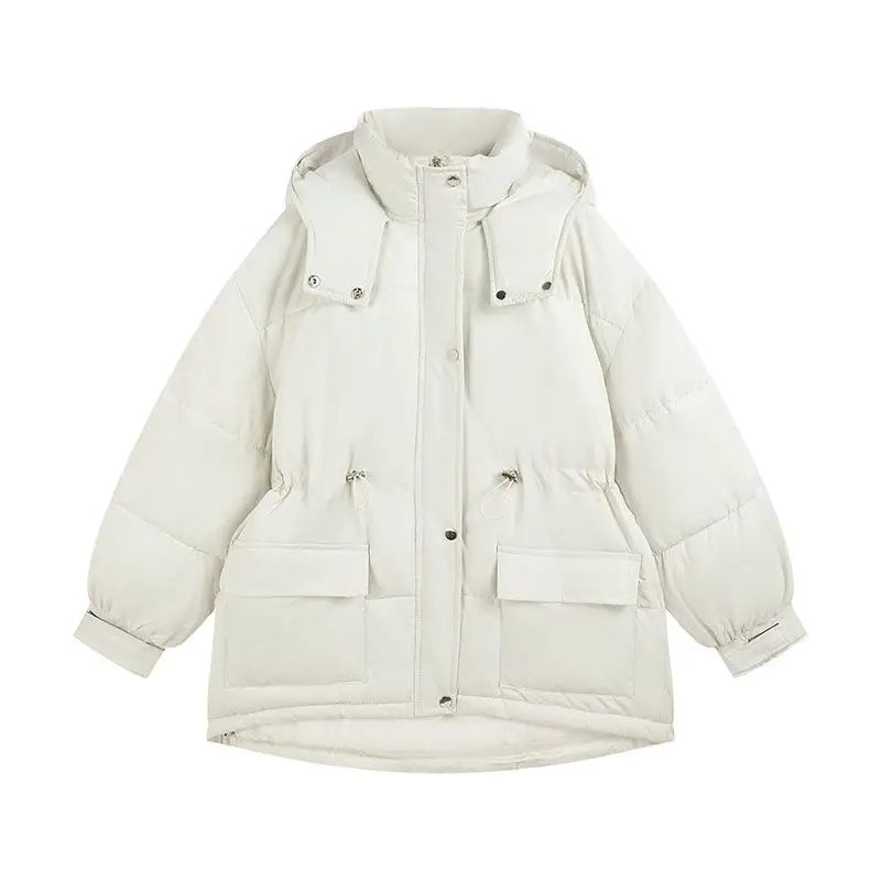 

Парка женская, теплая толстая пуховая куртка с капюшоном, новинка зимы 2021, Женская Повседневная Свободная верхняя одежда, пальто с хлопково...