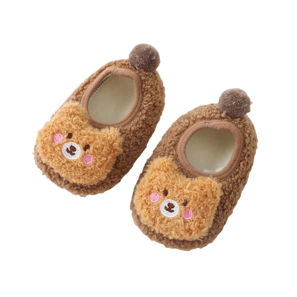 

Infant Baby Socks Cartoon Flannel Warm Sock Newborn Autumn Winter Children Floor Shoes Anti Slip Soft Sole Slipper Sock