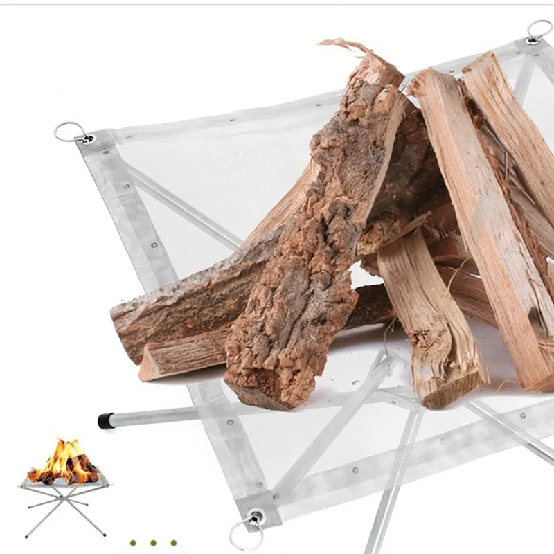 Портативная уличная огонь яма складывается стальная сетка стенд идеально