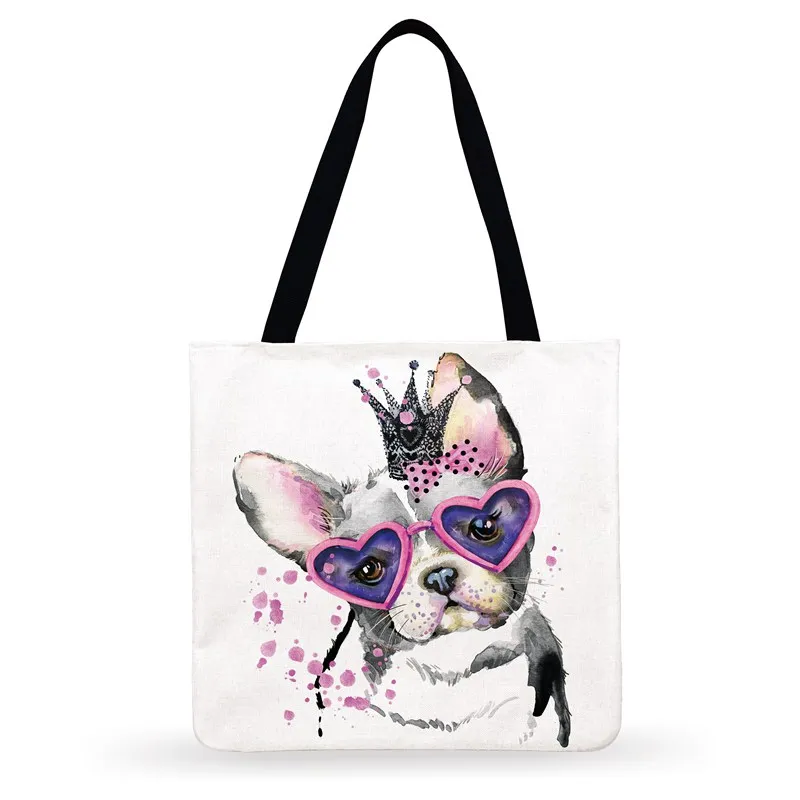 Женская сумка через плечо Подарочный тоут в виде французского бульдога с