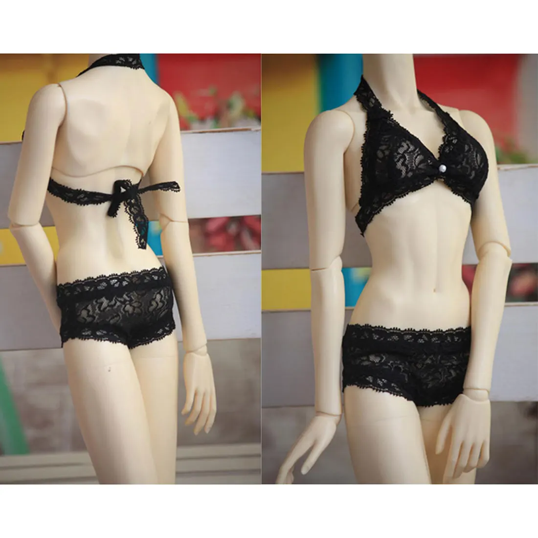 

modikerbjd Black Lace Swimsuit Clothes Set for 1/4 1/3 BJD Dolls - No Doll