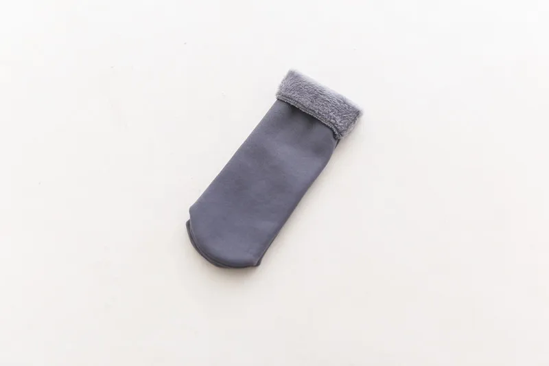 gray Wamer/Зимние Детские утепленные шерстяные кашемировые зимние носки бесшовное бархатное сапоги детские носки-тапочки для От 3 до 12 лет - Цвет: gray