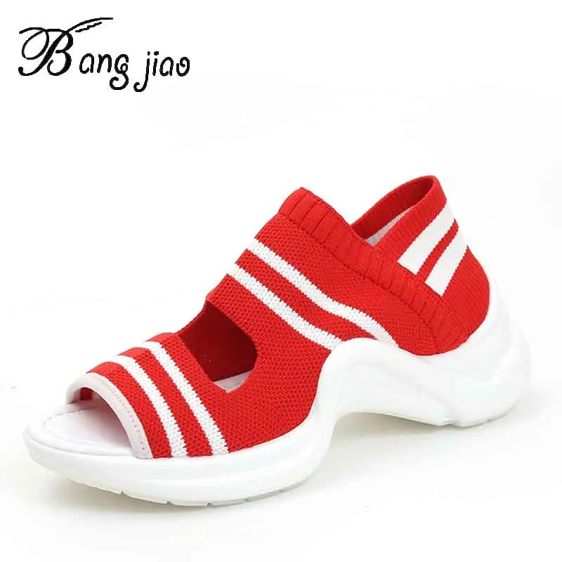 Сандалии женские сетчатые дышащие кроссовки Вулканизированная подошва