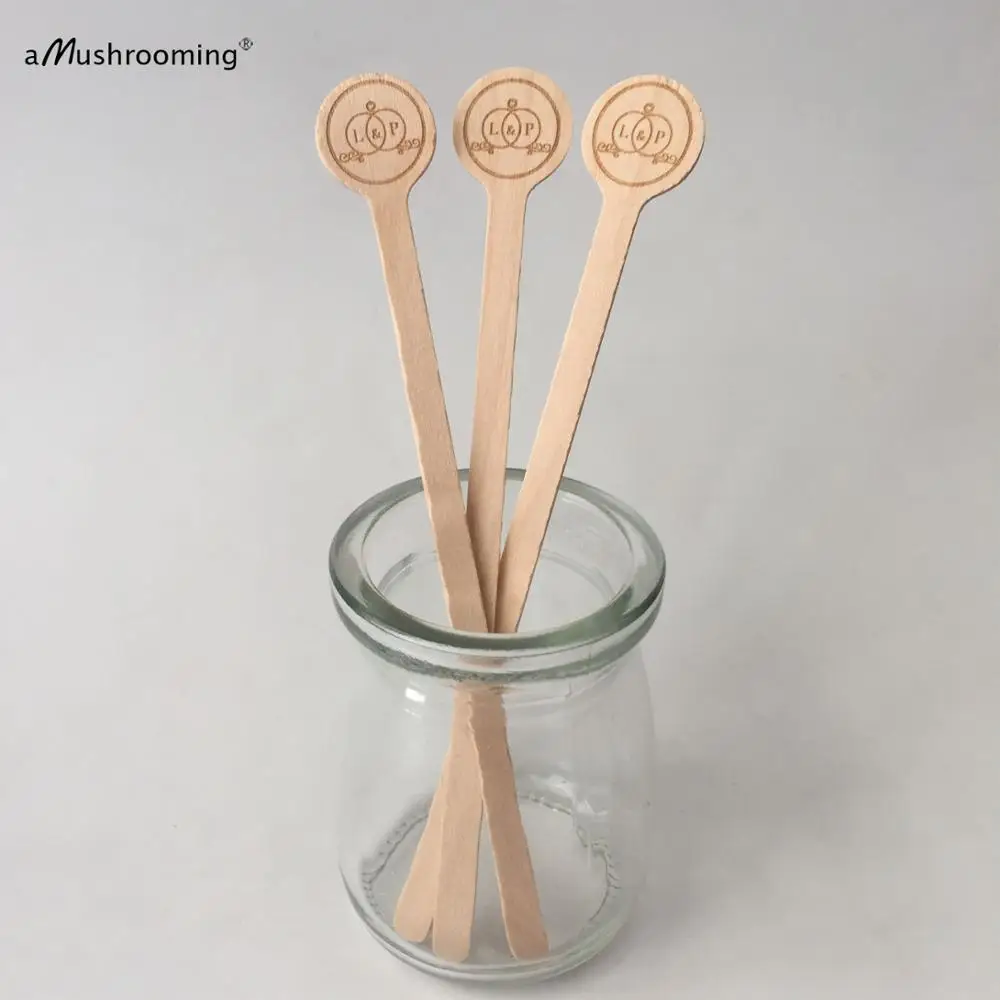 120 шт. обычай круглыми кофе мешалки рустикальная Свадьба юбилей вечерние палочки