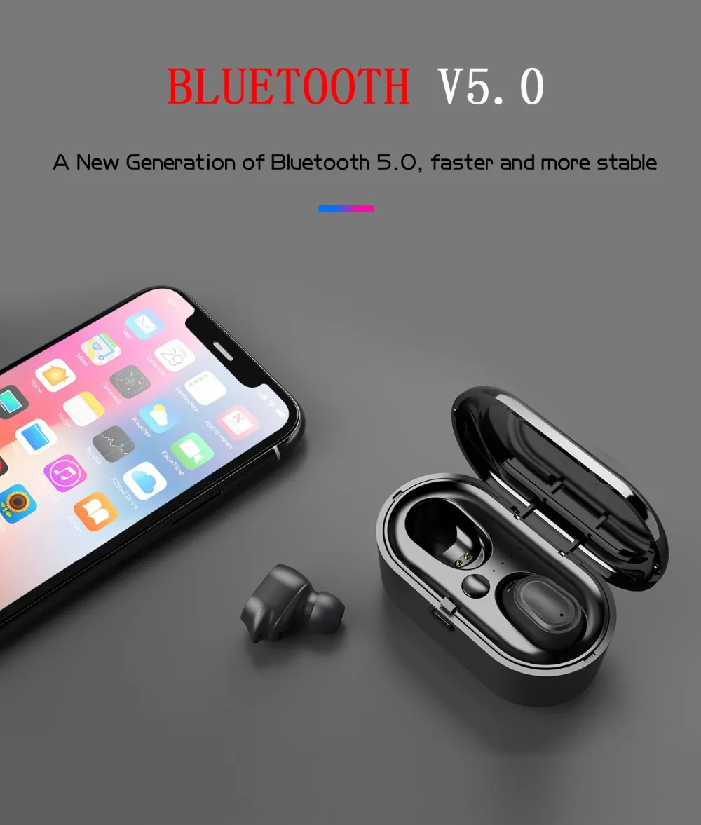Air 2 Tws Bluetooth наушники мини беспроводные наушники Беспроводная гарнитура Спорт громкой связи Наушники с зарядным устройством для телефона xiaomi