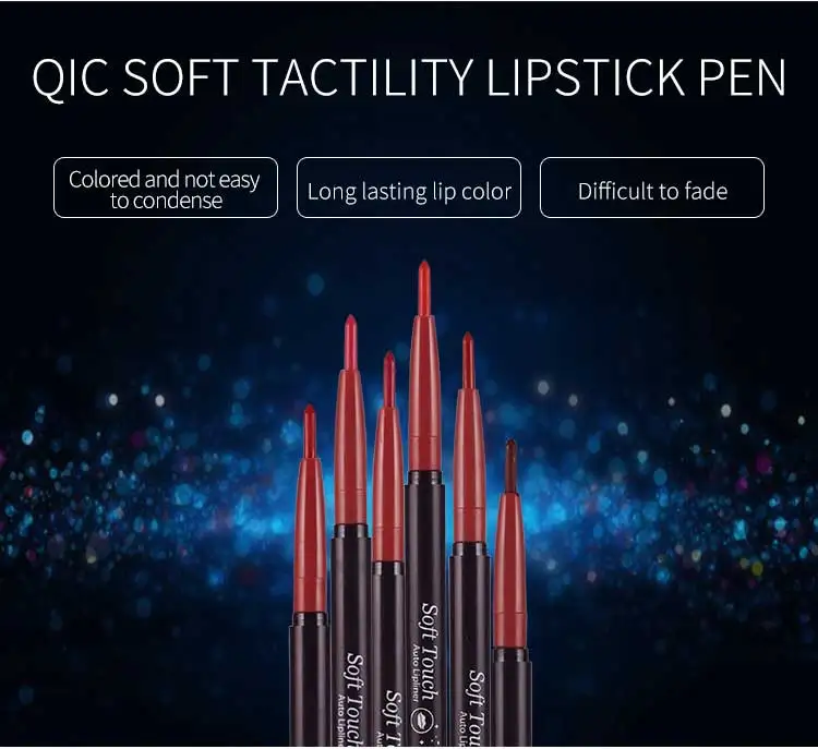 Гладкий 6-цветный яркий карандаш для макияжа губ легко носить долговечный