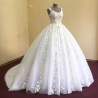 elegant lace ball gowns wedding dresses for women 2019 sexy sweetheart puffy lace applique chapel train real photos bridal gowns