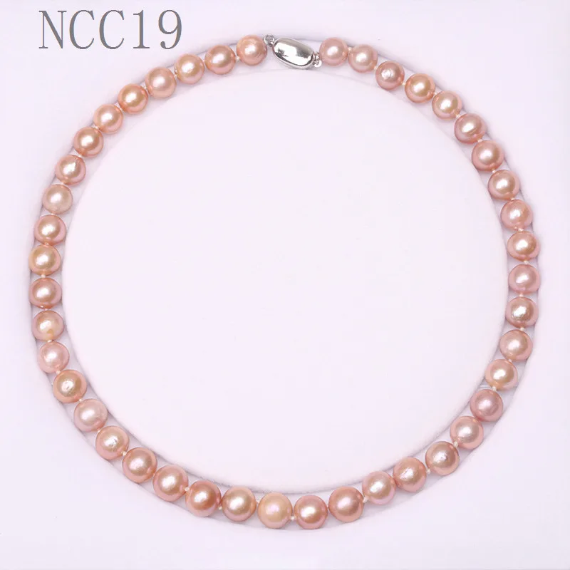 Ожерелье с натуральным пресноводным жемчугом 10-11 мм жемчуг Эдисон серебро 925