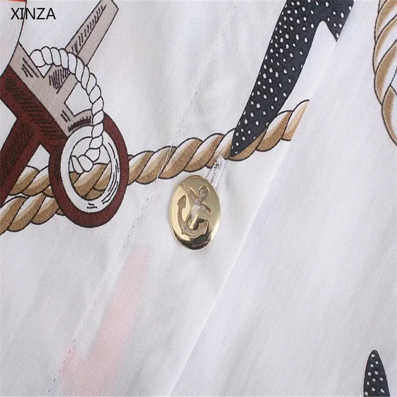 

2021 Za Women Oversized Print Long Shirt Long Sleeve Side Vents Retro Spring Shirts Woman Fashion Button Up Large Size Loose Top