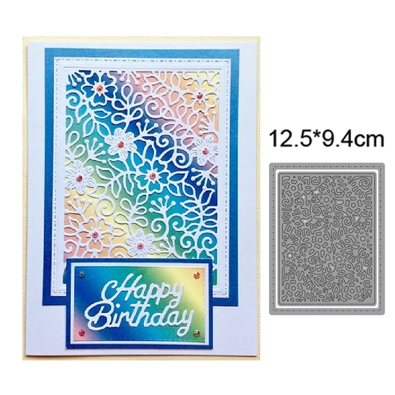 2 layer Flower Background Metal Cutting Die Stencils DIY Scrapbooking Album Decorative Embossing Handmade Paper Cards Gift