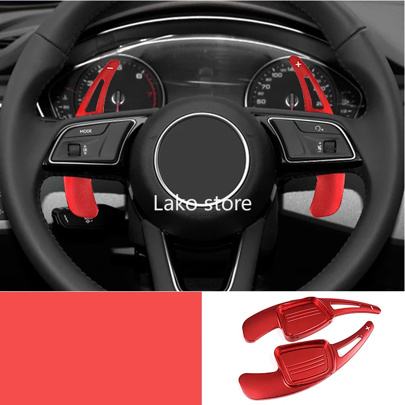 

2Pcs Reliable Aluminium Alloy Car Steering Wheel Shift Paddle Shifter For Audi A3 A4L A5 Q2 Q5 Q7 S3 S4 TT TTS 2017 RED
