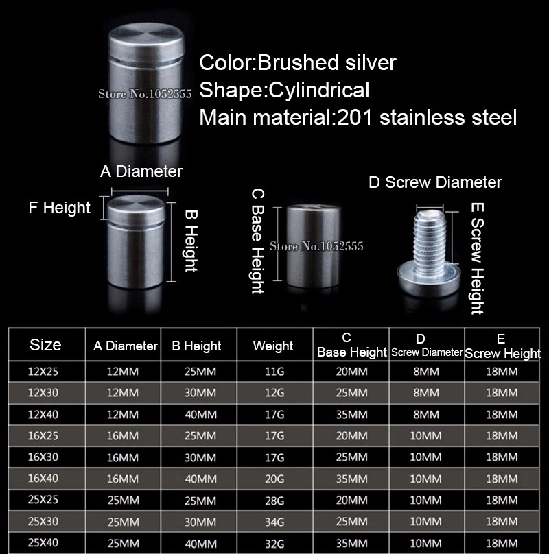DHL доставка 200 шт. Нержавеющая сталь полые Реклама гвозди болты и гайки комплект