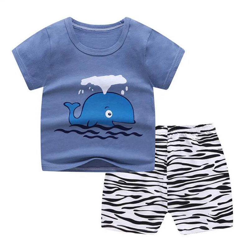 

Kids Girls boys Clothing Sets Baby Girls short Sleeve T-Shirt+Pant 2Pcs Children Clothes Suits