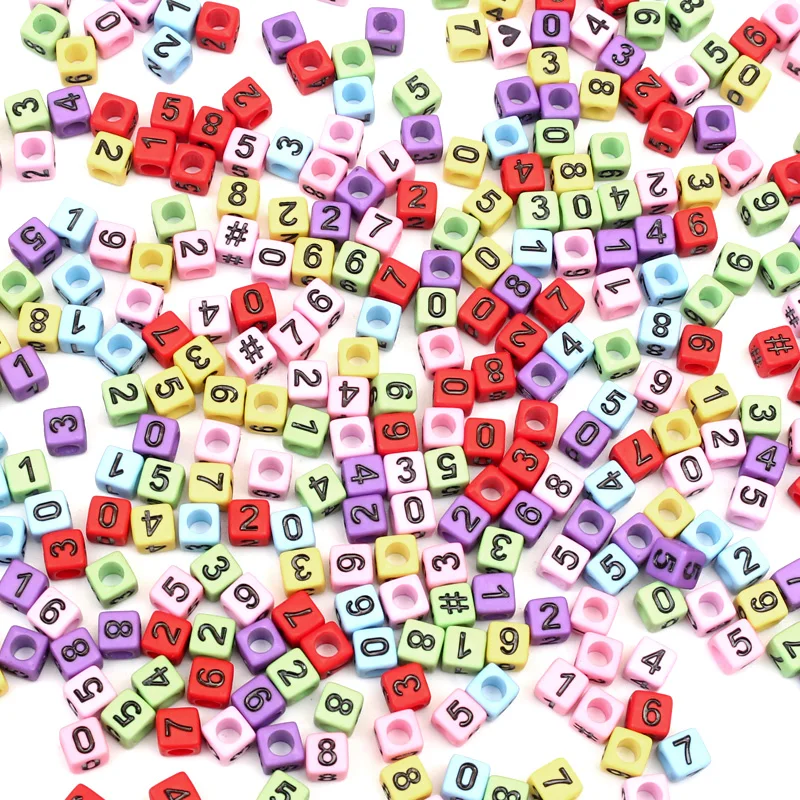 Акриловые бусины с разноцветными буквами для ювелирных изделий 200 шт. разметка