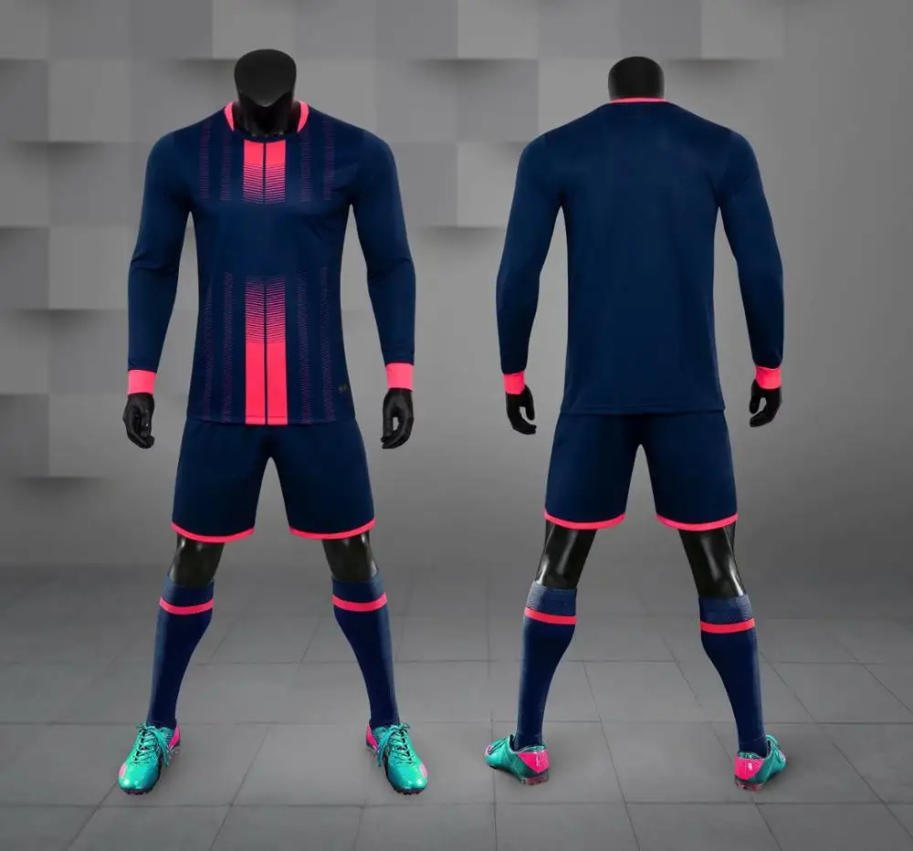 

Adult Kids Football Jerseys Boys girls Soccer Clothes Sets Long Sleeve Football Uniforms Soccer Tracksuit Jersey Free Number